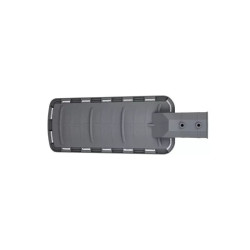 Latarnia uliczna LED 100W o smukłym, szarym korpusie z białą osłoną modułu LED