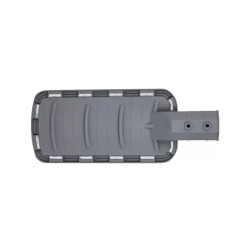 Latarnia uliczna LED 50W w kolorze szarym z białym panelem świetlnym, widok z różnych stron