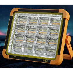Przenośna żółto-czarna lampa LED robocza z 192 diodami i klasą ochrony IP66