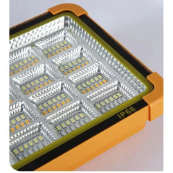 Przenośna żółto-czarna lampa LED robocza z 192 diodami i klasą ochrony IP66