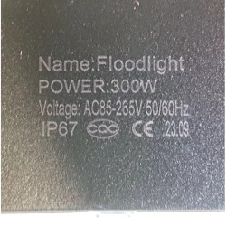 Halogen LED 300W z ultra cienką obudową i metalowym uchwytem do montażu