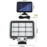 Ścienna lampa solarna LED 40W z panelem solarnym i pilotem, 162 diody LED