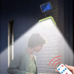 Ścienna lampa solarna LED 40W z panelem solarnym i pilotem, 162 diody LED