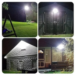 Ścienna lampa solarna LED 40W z panelem solarnym i pilotem, 162 diody LED