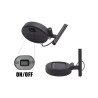 Lampa solarna ogrodowa o wysokości 80 cm z kulą ze spękanego szkła i metalową podstawką