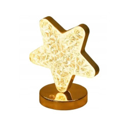 Złota lampa stołowa LED w kształcie gwiazdy z 20 diodami i dotykowym panelem