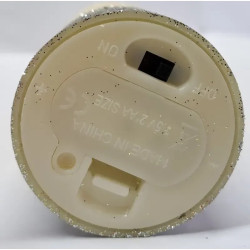Świeca LED z brokatem o wysokości 13,5 cm i średnicy 5 cm z migoczącym płomieniem