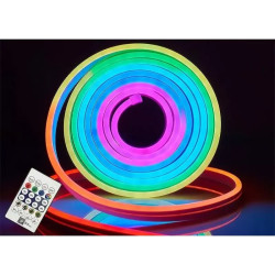 Taśma neonowa LED RGB 10 m z pilotem i zasilaniem USB, świecąca kolorowymi animacjami