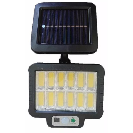 Halogen solarny ogrodowy z panelem solarnym i 12 diodami COB, czarny