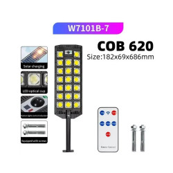 Latarnia solarna z 17 diodami LED COB, panelem solarnym i czujnikiem ruchu