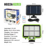 Zielono-czarna lampa solarna z 216 diodami LED, panel solarny z kablem i pilot