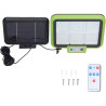 Zielono-czarna lampa solarna z 216 diodami LED, panel solarny z kablem i pilot