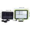 Zielono-czarna lampa solarna z 216 diodami LED, panel solarny z kablem i pilot