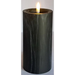 Świeca LED imitująca marmur o wymiarach 15x7,5 cm z migoczącym płomieniem