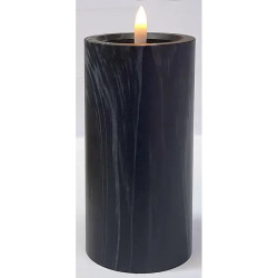 Świeca LED imitująca marmur o wymiarach 15x7,5 cm z migoczącym płomieniem