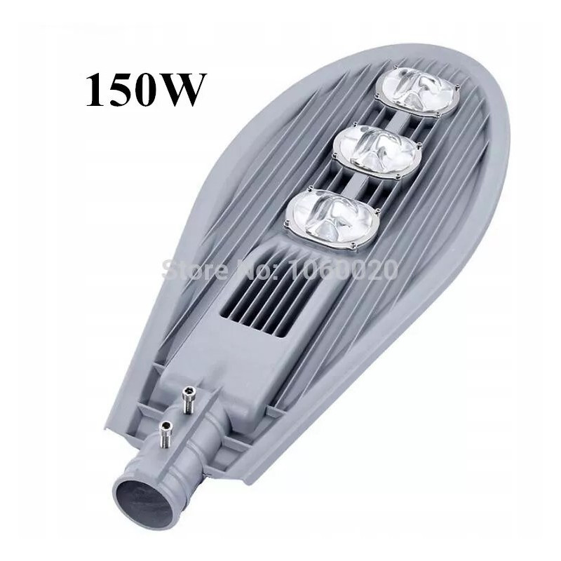 Szara aluminiowa latarnia uliczna LED 150 W z trzema modułami LED i mocowaniem