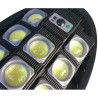 Czarna latarnia solarna z 527 diodami LED COB i panelem solarnym na spodzie