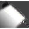 Czarna latarnia solarna z 527 diodami LED COB i panelem solarnym na spodzie