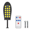 Czarna latarnia solarna z 527 diodami LED COB i panelem solarnym na spodzie
