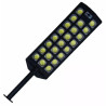 Czarna lampa solarna LED z panelem słonecznym, czujnikiem ruchu i pilotem