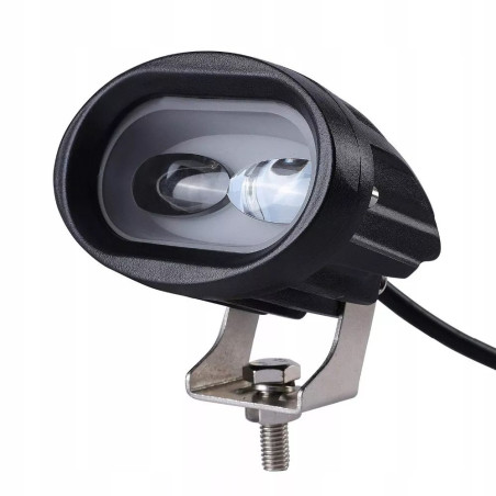 Czarny halogen LED z aluminiową obudową i uchwytem montażowym