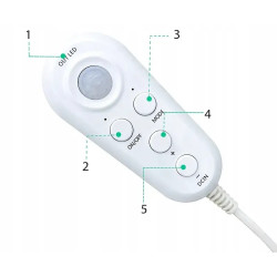 Zwinięta taśma LED COB 5m świecąca na biało neutralne z pilotem i przewodem USB