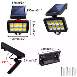 Halogen solarny z panelem, 4 diodami COB i pilotem do sterowania