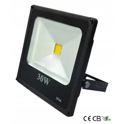 Naświetlacz LED 30W z czarną obudową i płaskim panelem COB