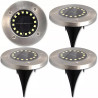 4 lampy solarne LED wbijane z 16 diodami SMD i metalową obudową