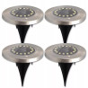 4 lampy solarne LED wbijane z 16 diodami SMD i metalową obudową