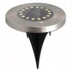 4 lampy solarne LED wbijane z 16 diodami SMD i metalową obudową
