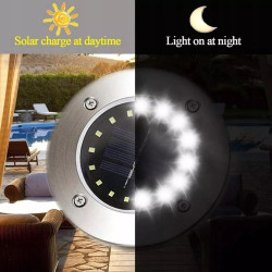4 lampy solarne LED wbijane z 16 diodami SMD i metalową obudową