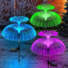 Para lamp solarnych LED RGB w kształcie podwójnej meduzy świecąca kolorowo w nocy