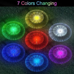 Para lamp solarnych LED RGB w kształcie podwójnej meduzy świecąca kolorowo w nocy