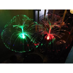 Para lamp solarnych LED RGB w kształcie podwójnej meduzy świecąca kolorowo w nocy