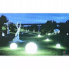 Biała kula LED solarna do ogrodu o średnicy 15 cm świecąca nocą