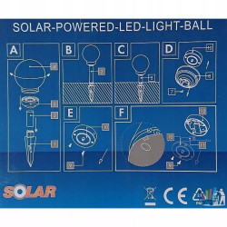 Biała kula LED solarna do ogrodu o średnicy 15 cm świecąca nocą
