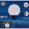 Biała kula LED solarna do ogrodu o średnicy 15 cm świecąca nocą