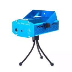 Niebieski projektor laserowy 3D na statywie z metalowym uchwytem