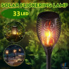 Czarna lampa ogrodowa solarna z efektem migoczącego płomienia LED, wysokość 55 cm