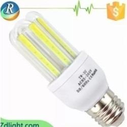 Żarówka LED 5W z trzema rurkami LED, biała podstawa z gwintem E27
