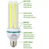 Żarówka LED 5W z trzema rurkami LED, biała podstawa z gwintem E27