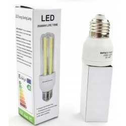 Żarówka LED 5W z trzema rurkami LED, biała podstawa z gwintem E27