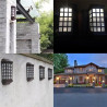 Zestaw dwóch brązowych lamp ściennych solarnych z białym światłem