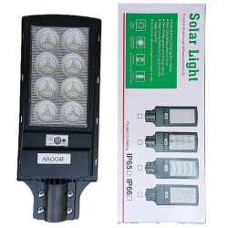 Latarnia solarna czarna z 312 diodami LED, pilot i mocowanie na rurę