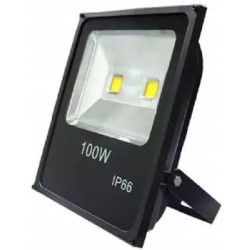 Czarny halogen LED 100W z podwójną diodą COB i oznaczeniem IP65 na obudowie