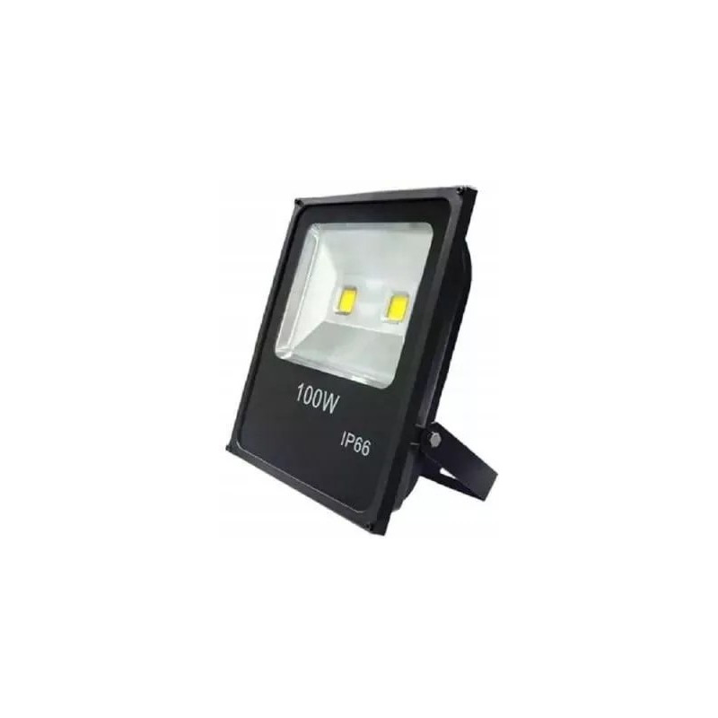 Czarny halogen LED 100W z podwójną diodą COB i oznaczeniem IP65 na obudowie