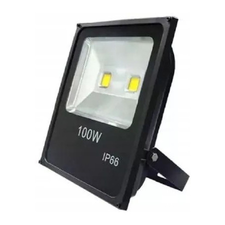Czarny halogen LED 100W z podwójną diodą COB i oznaczeniem IP65 na obudowie