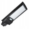 czarna latarnia solarna LED z panelem solarnym i czujnikiem ruchu