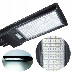 czarna latarnia solarna LED z panelem solarnym i czujnikiem ruchu